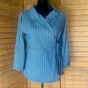 NWOT Wrap around 3/4 sleeves blouse
